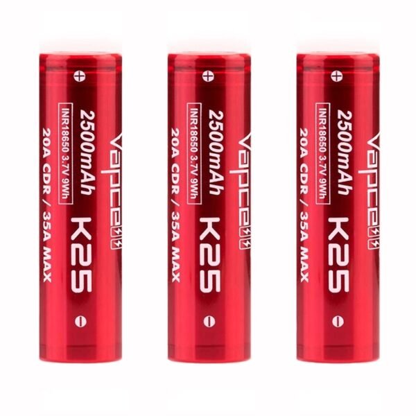Vapcell K25 18650 Battery in Case