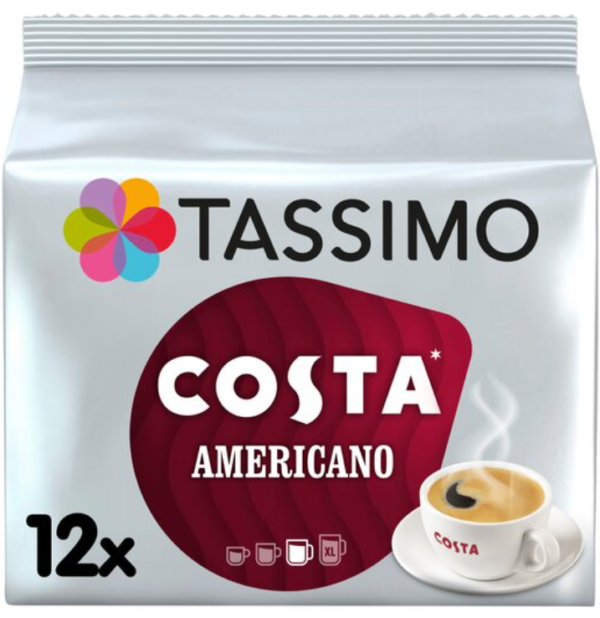 Tassimo Costa Americano Coffee Pods X12 108G