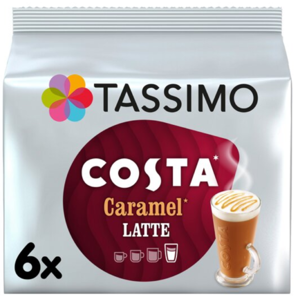 Tassimo Costa Caramel Latte Coffee Pods X6 203.4G